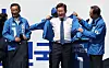 Liberal Democratic Party presidential candidate Lee Jae-myung wears his party's uniform at Cheonggye Plaza in Jongno District, central Seoul on May 12. [JOONGANG ILBO]