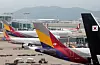 Asiana Airlines planes are parked at Incheon International Airport. [NEWS1]
