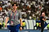 Korea's coach Hong Myung-bo looks on during the 2026 FIFA World Cup Asian Qualifier football match between Iraq and Korea at Basra International Stadium in Basra on June 5. [AFP/YONHAP]