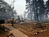 This photo provided by National Park Service shows the charred remains of a building at the North Rim of Grand Canyon National Park, in northern Arizona, July 13. [AP/YONHAP]