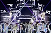 Seventeen's hip-hop unit performs at Goyang Stadium, Gyeonggi, for the ″Right Here″ world tour concert held on Oct. 13. [PLEDIS ENTERTAINMENT]