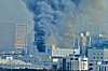 Smoke is seen rising from the SPC Samlip plant inside Sihwa Industrial Complex in Siheung, Gyeonggi on Feb. 3. [YONHAP]