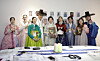 First lady Kim Hea Kyung, center, poses for a commemorative photo with attendees at a Lunar New Year’s hanbok (Korean traditional attire) event at Jeongdong 1928 Art Center in Jung District, central Seoul, on Feb. 6. [JOINT PRESS CORPS]