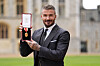 Sir David Beckham after he was made a Knight Bachelor at an investiture ceremony at Windsor Castle, Berkshire, England, Nov. 4. [AP/YONHAP]