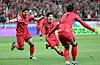 Lee Kang-in, center, cheers after scoring in the second half of the Group C match against China in the second round of the 2026 World Cup qualifiers at Seoul World Cup Stadium in western Seoul on Tuesday. [NEWS1]