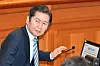 Rep. Jung Chung-rae, leader of the National Assembly's impeachment committee, takes his seat at the start of the 11th and final hearing of President Yoon Suk Yeol's impeachment hearing at the Constitutional Court in Jongno District, central Seoul, on Feb. 25. [JOINT PRESS CORPS]