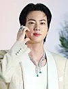 Jin of boy band BTS poses for photos at a fashion event in southern Seoul on March 13. [NEWS1]