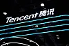 A logo of Tencent is seen at its booth at the 2020 China International Fair for Trade in Services (CIFTIS) in Beijing, China, Sept. 4, 2020. [REUTERS/YONHAP]