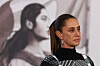 Mexican President Claudia Sheinbaum attends a press conference at the National Palace in Mexico City on Jan. 27. [REUTERS/YONHAP]