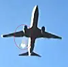 Smoke is seen coming out of the right side engine of the Jeju Air plane that crashed at Muan International Airport on Dec. 29, 2024. [YONHAP]