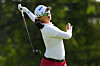 Kim Sei-young of Korea tees off on the second hole during the final round of the Kroger Queen City Championship at TPC River's Bend in Hamilton Township, Ohio, on Sept. 14. [AFP/YONHAP]