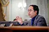 Sen. Andy Kim speaks during a Senate Transportation Committee hearing to examine FAA reauthorization and aviation safety on Capitol Hill in Washington on May 15. [AFP/YONHAP]