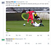 Leading British opticians Specsavers responded to a post on X, formerly Twitter, criticizing referee Andy Madley after he failed to award Son Heung-min a penalty for what appeared to be an obvious foul in the box.  [SCREEN CAPTURE]