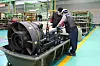 Hanwha Aerospace employees perform maintenance work at the company’s Changwon plant in South Gyeongsang on April 24. [HANWHA AEROSPACE]