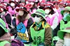Participants during a rally of nonregular school workers are seen in front of the National Assembly in Yeouido, western Seoul on Nov. 21. [YONHAP]