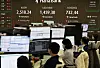 A screen in Hana Bank's trading room in central Seoul shows the Kospi opening on March 4. [YONHAP]