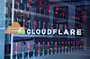 Lava lamps are seen through a lobby window at the headquarters of Cloudflare in San Francisco on Aug. 31, 2022. [AP/YONHAP]