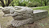 The two stone statues of an auspicious animal known as seosu that used to decorate the woldae, a wide platform, in front of the Gwanghwamun Gate of the Gyeongbok Palace in central Seoul during the Joseon Dynasty (1392-1910), have been donated by the family of the late Samsung Chairman Lee Kun-hee on Monday. [CULTURAL HERITAGE ADMINISTRATION]