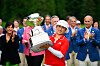 Amy Yang holds the trophy after winning the KPMG Women's PGA Championship in Sammamish, Washington on June 23. [REUTERS/YONHAP]