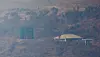 North Korea's loudspeakers to South Korea are seen from Paju, Gyeonggi, on Feb. 16. [YONHAP]