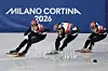 Korean short track speed skaters train at Milano Ice Skating Arena in Milan on Feb. 4. [YONHAP]