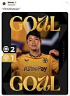 The official Wolverhampton Wanderers Twitter page mocks Manchester City manager Pep Guardiola with a post quoting his ″the Korean guy″ comment after Hwang Hee-chan scored against City on Saturday. [SCREEN CAPTURE]