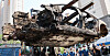 The burnt Mercedes EQE sedan is being transferred for thorough investigation earlier in the month. [YONHAP]