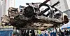 The burnt Mercedes EQE sedan is being transferred for thorough investigation earlier in the month. [YONHAP]
