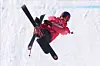 Eileen Gu of China competes during the women's slopestyle qualification at the 2022 Winter Olympics on Feb. 14, 2022, in Zhangjiakou, China. [AP/YONHAP]