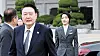 President Yoon Suk Yeol, left, and first lady Kim Keon Hee arrive at Seoul Air Base in Seongnam, Gyeonggi, on Oct. 6, 2024. [PRESIDENTIAL OFFICE]