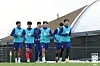 The U-23 Korean national team trains at Korea Football Park in Cheonan, South Chungcheong on Dec. 15, 2025. [YONHAP]