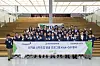 HD Hyundai Electric, Bluepoint and Plug and Play employees gather in Mapo District, western Seoul, for a kick-off event of the PowerUp HDE program on April 28. [HD HYUNDAI ELECTRIC]