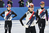 Korean short track team members are seen after the mixed team relay match at Milano Ice Skating Arena in Milan on Feb. 10. [YONHAP]