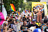 A float sponsored by SAG-AFTRA rides in the NYC Pride March on June 29, in New York. [AP/YONHAP]