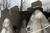 Wedding dresses are displayed in the store front of a boutique in Seodaemun District, western Seoul, on Jan. 26, 2024. [NEWS1]