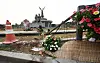The fence and potted flowers in the water fountain square in front of the Blue House in Jongno District, central Seoul, were damaged after a teenager drove a car into them on Thursday. [YONHAP]