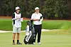 Im Sung-jae talks with his caddie Will Wilcox on the seventh hole during the final round of the Tour Championship at East Lake Golf Club in Atlanta, Georgia on Sunday. [GETTY IMAGES]