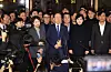 Democratic Party leader Lee Jae-myung addresses the press at the National Assembly in Yeouido, western Seoul, following the passage of a resolution demanding the lifting of martial law declared by President Yoon Suk Yeol in an emergency statement early Wednesday. [YONHAP]