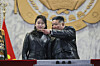 North Korean leader Kim Jong-un, right, attends the Ninth Congress of the Workers' Party of Korea with his daughter Kim Ju-ae in Pyongyang on Feb. 25. [NEWS1]