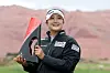 Korean golfer Ryu Hae-ran poses with the trophy after the final round of the Black Desert Championship 2025 at Black Desert Resort in St George, Utah, on May 4. [AFP/YONHAP]