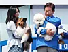 President Lee Jae Myung holds a dog during his presidential campaign in Chuncheon, Gangwon, on May 30. [JOONGANG ILBO]