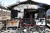 A house in Sicheon-myeon in Sancheong County, South Gyeongsang, stands gutted by a wildfire that blazed for a third day on March 24. [YONHAP]