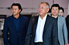 Hyundai Motor Group Executive Chair Euisun Chung, center, arrives at Pohang Gyeongju Airport in Pohang, North Gyeongsang, on Oct. 28. [NEWS1]