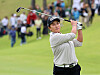 Pak Se-ri hits a shot during the Maum Seri Pak World Match, a charity match play event, at Stonegate Country Club in Busan on Oct. 7, 2023. [YONHAP]