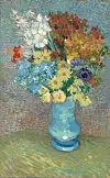 'Flowers in a blue vase' (1887) by Vincent van Gogh [SEOUL CENTER MUSEUM]