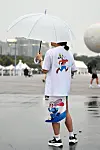 A participant wearing the official Disney Run Seoul 2025 T-shirt and bandana [WALT DISNEY COMPANY KOREA]