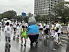 A fan wearing an inflatable costume of Judy from 'Zootopia' (2016) runs during the inaugural Disney Run Seoul 2025 held on Oct. 11. [KIM JI-YE]