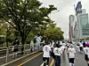 A person wearing a costume cheers runners during the inaugural Disney Run Seoul 2025 held on Oct. 11. [KIM JI-YE]