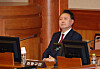 President Yoon Suk Yeol sits in the main chamber of the Constitutional Court in Jongno District, central Seoul, during his impeachment trial hearing on Jan. 23. [JOINT PRESS CORPS]