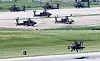 Helicopters at Camp Humphreys, a sprawling U.S. base in Pyeongtaek, Gyeonggi, on Aug. 19. [YONHAP]